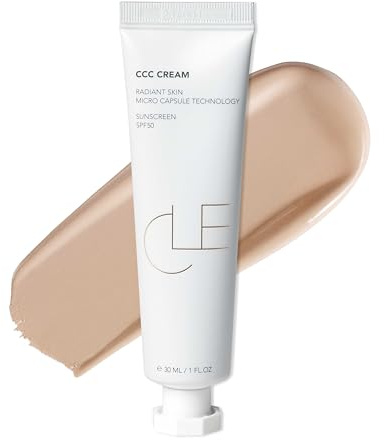 CLE Cosmetics CCC Cream (Neutral Medium Light 201 / SPF 50) - Color Correcting With Sunscreen - Lightweight, Hydrating Foundation - BB & CC Hybrid - Light to Medium Coverage - 1 fl oz