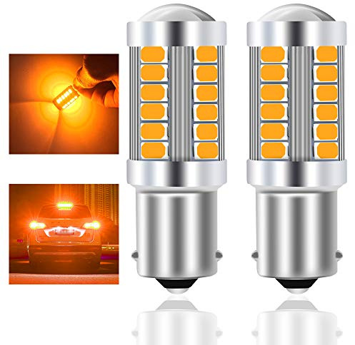 Teguangmei 1156 BA15S P21W 7506 Lampadina LED per Auto Ambra 900LM Lampadina LED Super Luminosi 5730 33-SMD Utilizzata per Indicatori di Direzione Anteriori e Posteriori per Auto 12-30V 3.6W- 2Pcs