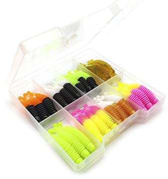 Forellenköder Gummi Set 48st., Forellenköder Box, Trout Lures Set 48pcs Käse Aroma
