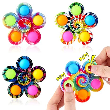 Fidget Spinner Bulk 4 Pack, Pop Fidget Spinners Fidget Toys for Kids, Treasure Box Toys for Classroom Prizes, Goodie Bag Stuffers Party Favors for Kids, Anxiety Stress Relief Toys with ADHD Autism