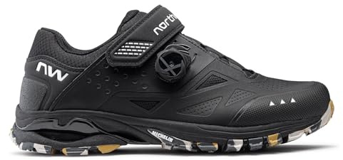 Northwave Spider Plus 3 MTB Schuhe Trail All Mountain – Fahrradschuhe mit X-Dial SLW3, Jaws Sohle und robustem Schutz für Offroad, SCHWARZ 43