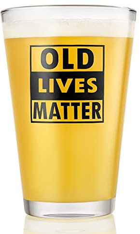 Old Lives Matter Bierglas,Gag Geschenke für Männer,Lustige Geschenke für Opa,Einzigartige 65 Geburtstagsgeschenke für Männer,Neuheit Alter Mann Geschenke,Senior Citizen Geschenke für ältere Menschen