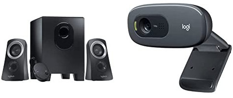 Logitech Z313 2.1 Sistema di Altoparlanti Multimediali con Subwoofer, Audio Full Range, 50 Watt & C270 Webcam HD, HD 720p/30fps, Videochiamate HD Widescreen