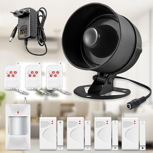 Alarme Maison Alarme Porte Systeme Alarme Maison 115dB Détecteur Ouverture Porte Alarme Connectée 10 Pièces Kits de Sécurité pour la Maison Detecteur Ouverture de Porte Kit Alarme Maison Filaire