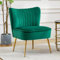 Ya-Home Fauteuil de Salon Confortable en Velours Fauteuils avec Pieds Dorés et Siège Épais Fauteuil de Coiffeuse Scandinave,Vert