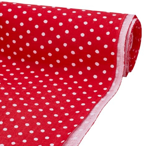 FINGERINSPIRE Pacchetti di Tessuti per Quilting a Pois Rossi Mini 102x158cm Tessuto Patchwork in Cotone per Lavori di Cucito per Lavori Artigianali Fatti a Mano Forniture per Abbigliamento e Accessori
