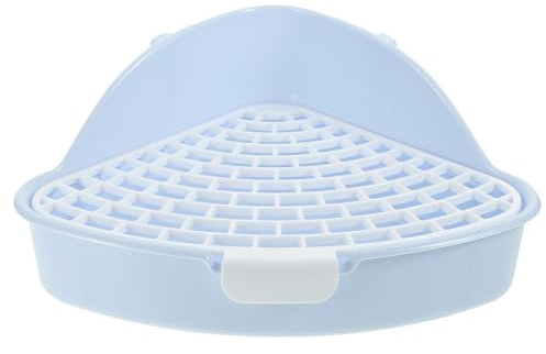 CAXUSD Cama para Conejos Orinal Triangular de Plástico para Mascotas Pequeñas, Control de Olores y Entrenamiento en Rincón para Conejos y Cobayas