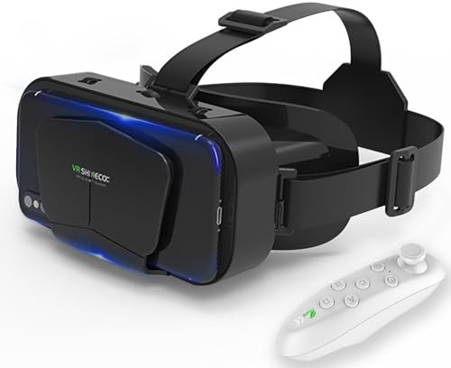 Virtual Reality-glasögon VR-glasögon, njut av spel och videor (med Bluetooth-kontroller), kompatibel med 5 tum–7 tum smartphone, bred kompatibilitet med Android/Phone