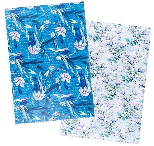 Ideen mit Herz 2 ark rispapper | Ädelt decoupage-papper | DIN A4 | 2 olika mönster | vintage, jul och mycket mer (blommor 10)