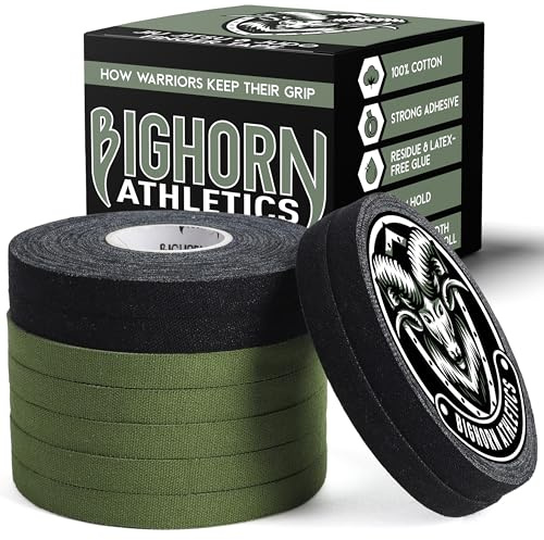 Bighorn Athletics Jiu Jitsu Finger Tape | Athletic Finger Tape for Sports & Injuries: Rock Climbing, Volleyball, Football, Crossfit, Hands & Toes | 0.3-Inch x 45-feet, 8-Rolls, Military Green & Black