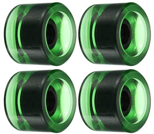PATIKIL 70mm 78A Longboard Wheel Soft, 4 Pack Cruiser Wheels Street Wheels for Skateboards Skateboard Wheel Replacement PU, Clear Green