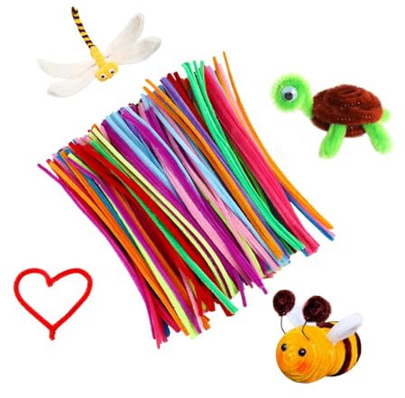 200er Set bunte Pfeifenreiniger zum Basteln, pfeifenputzer zum basteln, 30cm Lang, 20 Farben, Chenilledraht für DIY Projekte und Dekorationen