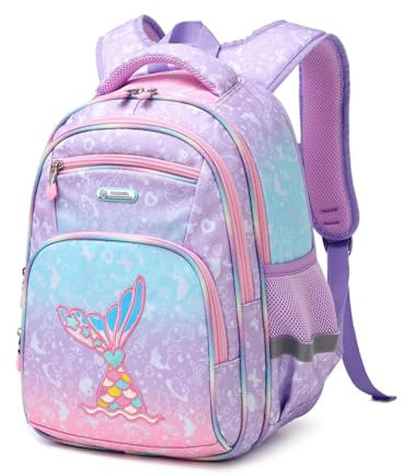 Morbuy Kinder Schule Rucksack Mädchen jungen, Karikatur Fisch Drucken Handtaschen-Rucksack für Arbeit Business Reisen, Wasserdicht Schulrucksack Lehrertasche für Herren Damen (Rosa)