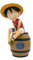 TEKNOFUN – Offizielle One Piece-Lizenz – Luffy Barrel Alarm Clock OP-Wecker mit sammelbarer Kinderfigur – 811644, Braun-blau-rot-gelb