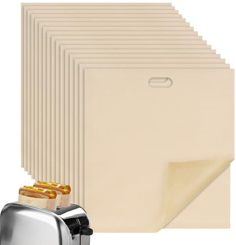 Ancable - Bolsas de tostadas reutilizables antiadherentes para tostadora, 16 unidades, bolsas reutilizables prémium para tostadoras de queso a la parrilla, sándwiches, pizza, panini