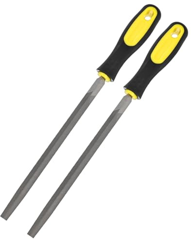 M METERXITY 2-pack triangulär metallfil 20 cm, högkolstål fil diamantfil handfil W PVC grepphandtag för trä/metall/keramik/glas/sten/smycken/kakel/modell/gör-det-själv/slipfil