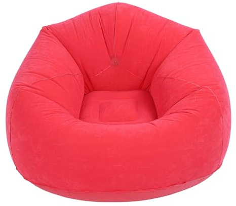 LAISANIM Inflatable Chair, Comfortable Lounge Chair, Air Soft Sofa Chair, PVC Portable Folding Blow Up Sofa for Living Room, Bedroom, Office, Travel, 75x75x45cm (red)