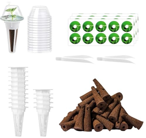 Spugne Di Ricambio Per Coltivazione, Spugne Idroponiche, Kit Idroponica, 30 Spugne Di Crescita, 30 Etichette, 15 Cestini, 15 Coperture, 2 Pinzette, Perfetto Per Giardini Interni e Sistemi Idroponici