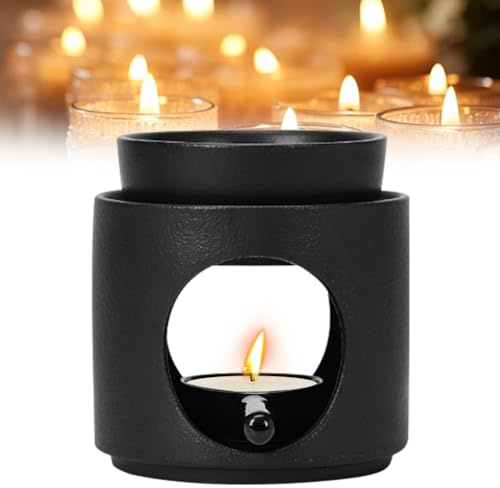 Lampada per oli essenziali, lampada in ceramica con portacandele, lampada aromatica con cucchiaio per candele, lampada aromatica per lumini da tè brucia incenso, per cera profumata e olio profumato