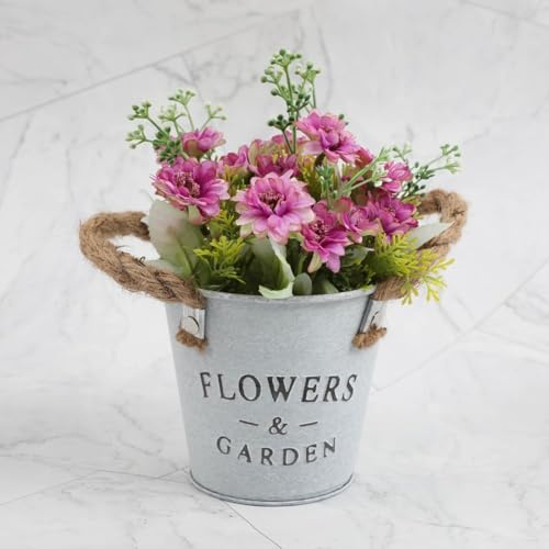 ComfyHarbor Artificial Potted Plants Decorative Bonsai With Vibrant Cloth Flowers, Low Maintenance Indoor Home Décor For Living Room Bedroom Office Desk, 20x10.8 CM Pot Height 10Cm(Lotus color)