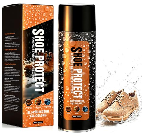 Mifeloy 300ml Shoe Protector Spray & Waterproofer – Rain & Stain Repellent for Leather, Suede, Canvas – Dirt Shield for Trainers, Backpacks, Hats, Jackets, Camping Gear