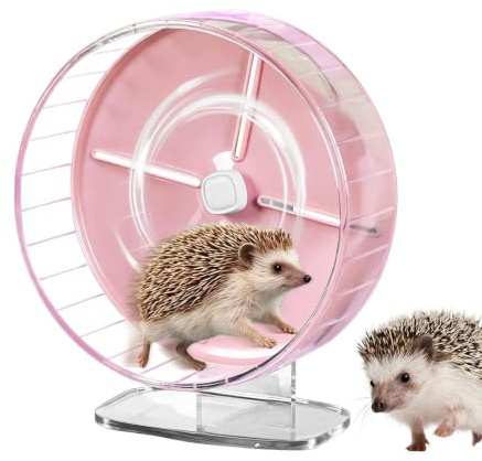 Ljudlöst hamsterhjul 25,4 cm Löphjul med Justerbart Stativ | Tillbehör för Hamsterlöpning För ökenråttor, möss, chinchillor, illrar, ekorrar, sockerflygare, i , inomhus, utomhus, i