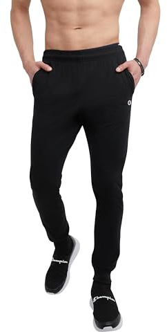 Champion, Joggers quotidiani, Leggeri, Comodi da Uomo, 78,7 cm Pantaloni da Tuta, Logo Nero C Patch, XX-Large