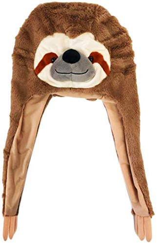 Tigerdoe Plush Sloth Hood Hat - Animal Hat, Sloth Accessory and Gift, Brown