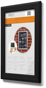 Deflecto A4 Snap Frame - Elegant Black Aluminium Clip Frame for Wall Display - Certificate and Poster Holder with Convenient Front Opening Clips - Stylish Photo Hanger for Home and Office