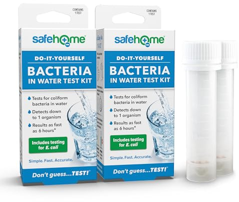 Safe Home® DIY Bacteria in Water Test Kit – Results as Fast as 6 Hours – Detects 50 Different Species of Coliform Bacteria – EPA Lab Certified – Made in the USA – (2 Pack)
