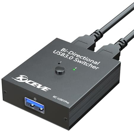 MLEEDA USB Switch,Bi-Directional USB 3.0 Switch 2 in 1 out / 1 in 2 out, USB3.0 Switcher for 2 Computers Share Keyboard Mouse Printer