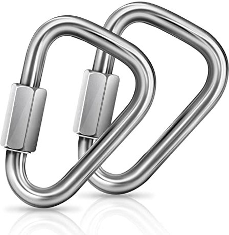 DASKING Karabiner Schraubverschluss Groß 2 StüCke, Edelstahl Schwerlast Karabiner M8 Karabinerhaken FüR Schaukel, HäNgematten, Wandern, Rucksack, Aerial Hoop