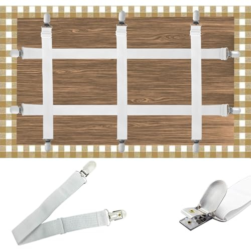 Namubarwa Tablecloth Clips,Adjustable Elasticity Picnic Table Clips,5 Pack
