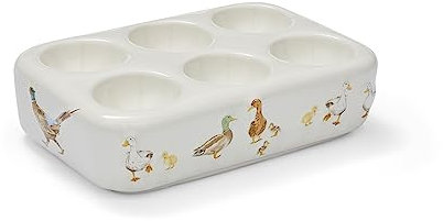 Cooksmart British Designed Ceramic Egg Holder | Egg Holder Storage Tray For All Egg Sizes | Egg Storage For All Types Of Kitchens - Buttercup Farm