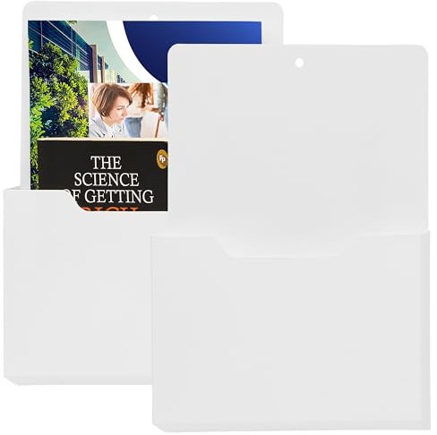 BELLE VOUS 2er Set Dokumentenhalter - Magnetischer Wandorganizer - Zeitungshalter Wand - DIN A4 - Listen- & Prospekthalter Wand - Büroorganisation - Flyerhalter - Weiß