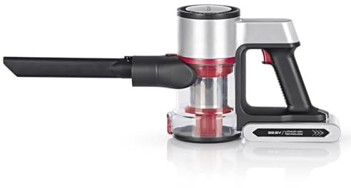 CLEANmaxx Kabelloser Akku-Hand- & Bodenstaubsauger | Allergikerfreundlich durch 3-fache Filterung | Ideal für Teppiche, Autositze, Tastaturen etc. | Inkl. Wandhalterung | Laufzeit bis zu 40 Min.