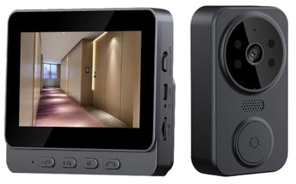 Écran IPS de 4,3 pouces - 2,4 G - Interphone visuel sans fil - Sonnette de porte avec écran - Surveillance vidéo intelligente haute résolution - Sonnette de porte intelligente - Interphone
