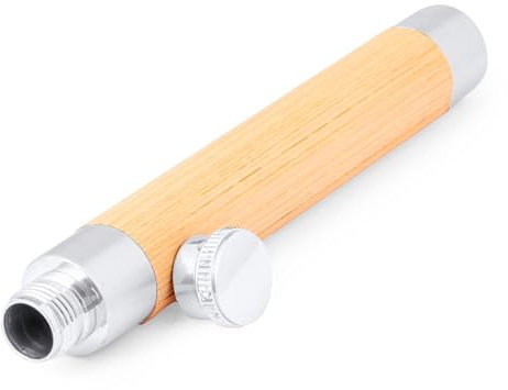 2 petacas HipFlask en formato bolígrafo para el bolsillo de la chaqueta, 45 ml, para 2 chupitos de bambú, cierre de rosca