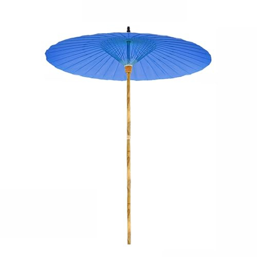 Parasol Shanghai de style chinois 200 cm, parasol de jardin extérieur en bambou, imperméable, protection UV, parasol rond pour piscine, terrasse (Color : Bleu, Size : 200cm/6.6ft)
