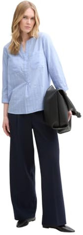 TOM TAILOR Damen 1045249 Bluse, 37522-Blue Chambray Design, 44