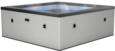 Wave Eco Foam SPA | SPA portátil al Aire Libre con Calentamiento rápido | Material de PVC Duradero | Fácil configuración (Garda, Gris Grafito | 6 Personas)