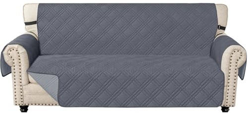 Ystyle Funda Sofa 3 Plazas, Fundas para Sofa Reversible, Cubre Sofa Antideslizante, Protector Sofa Antimanchas Lavable, Sofa Cover Antiarañazos Anti Gatos, Fundas Sofa, Gris Oscuro + Gris Claro
