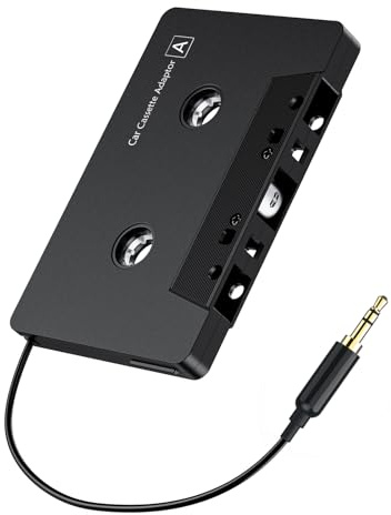 toothank Cassette to Aux Adapter for Car, 3.5mm Audio Tape Adapter with 1M Cable, Hi-Fi Sound for Smartphone/MP3/CD Player to Old Car Radio, Black