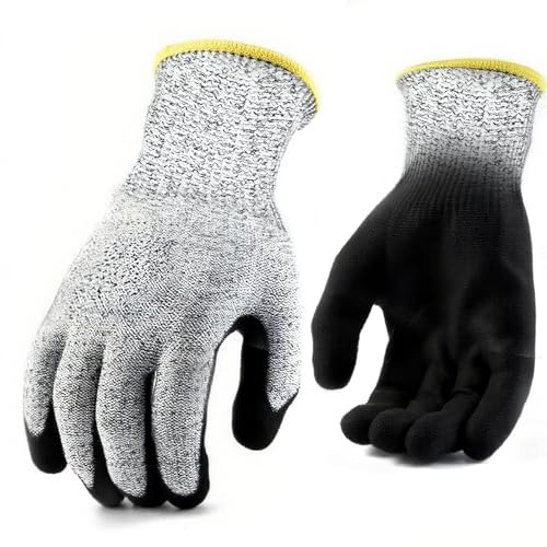 Yagaspantery 2 Stück Schnittschutzhandschuhe, Schnittfeste Handschuhe, Küchenhandschuhe, Gartenhandschuhe für Erwachsene, Leistungsfähiger Schnittschutz Handschuhe, Hoher Komfort dehnbares Material,M
