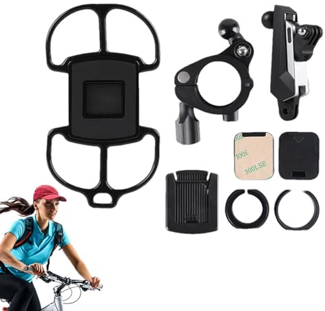 Generisch Supporto per smartphone da bicicletta, morsetto universale regolabile, antiurto, supporto per smartphone per scooter, per viaggi, navigazione, display GPS, registrazione video, streaming