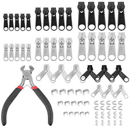 LYTIVAGEN Ersatz Reißverschluss Reißverschluss Schieber Set Reißverschluss Reparatur Set mit Installieren Zange Werkzeug für Jacken, Taschen, Zelte, Gepäck, Schlafsack, Koffer