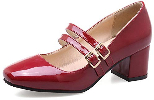CuteFlats Zapatos clásicos para mujer Mary Jane, granate, 35 EU