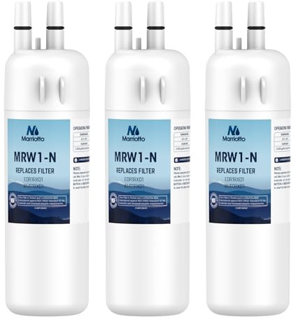 MARRIOTTO EDR1RXD1 Refrigerator Water Filter Compatible with Whirlpool W10295370A, WHR1RXD1, KAD1RXD1, Filter 1, W10295370, P4RFWB, P8RFWB2L, 46-9930, 46-9081 Refrigerator Water Filter, Pack of 3