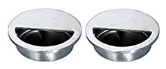 Lot de 2 poignées de porte encastrées en acier inoxydable de 5 cm avec vis cachées - Poignée d'armoire coulissante pour armoire, tiroir, placard