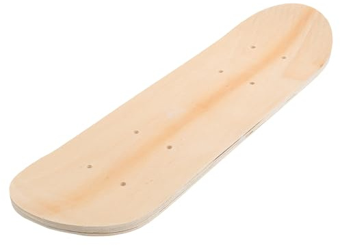 SAFIGLE Planche de skateboard : 7 plis en bois d'érable vierge pour débutants – Planche double face brut de 43 cm pour la peinture et la créativité